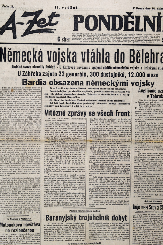 Noviny, A- Zet - Pondělník, č. 15, 1941 (II. vydání)