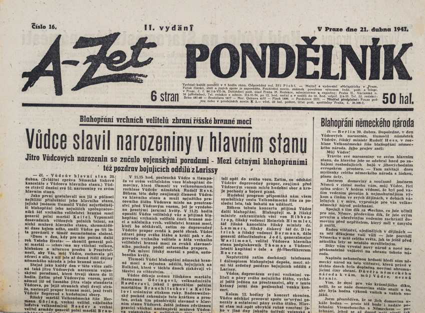 Noviny, A- Zet - Pondělník, č. 16, 1941 (II. vydání)
