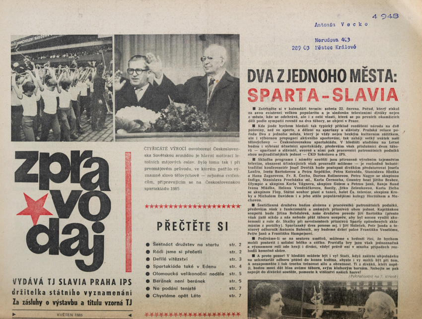 Zpravodaj TJ Slavia Praha, Květen 1985