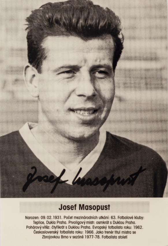 Foto-kartička , Josef Masopust, autogram