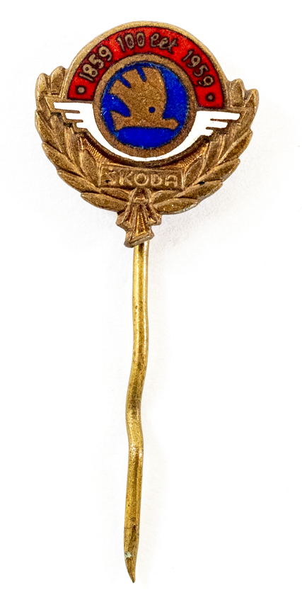 Odznak smalt - Škoda, 100 let, 1859-1959