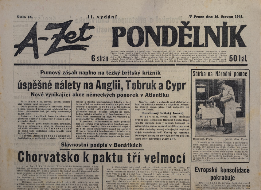 Noviny, A- Zet - Pondělník, č. 24, 1941 (II. vydání)