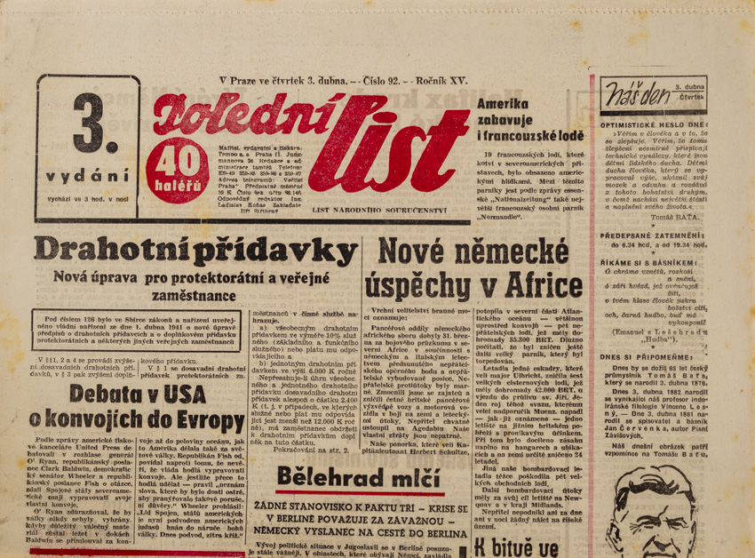 Noviny, Polední list, III. vydání, 92/1941