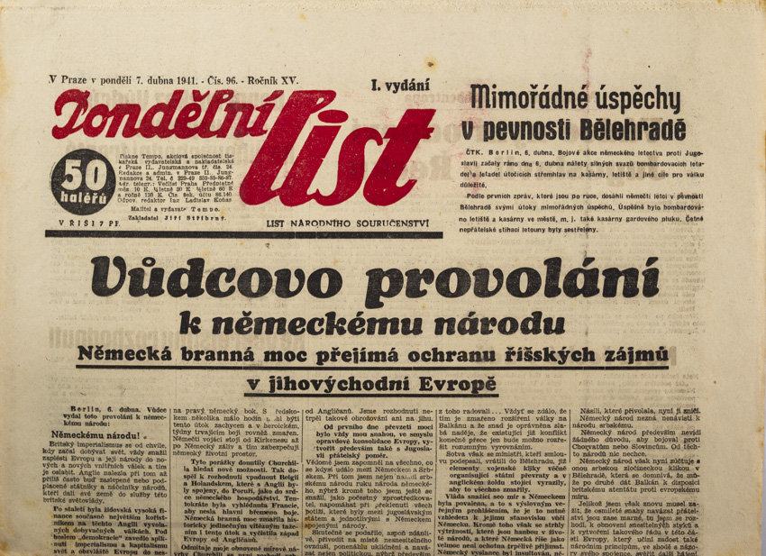 Noviny, Polední list, III. vydání, 96/1941