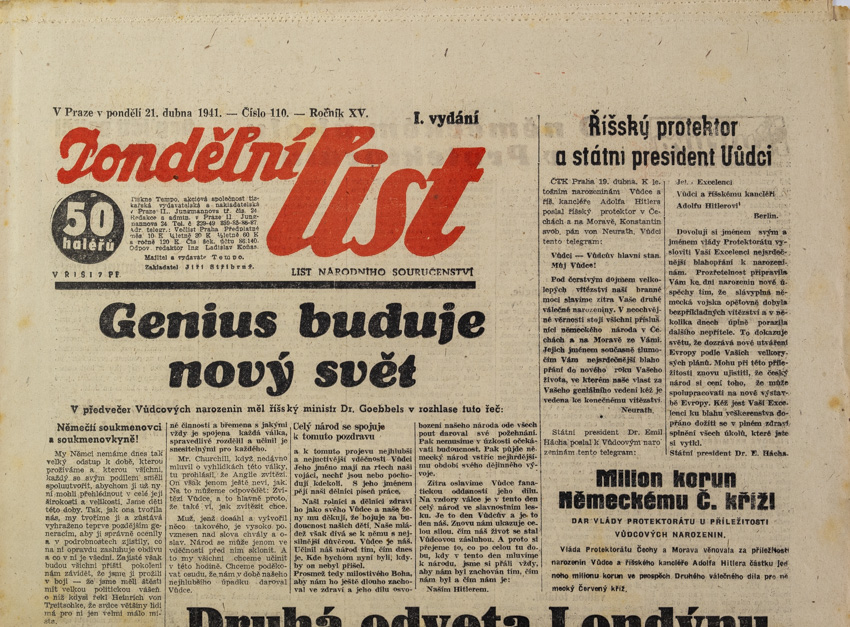 Noviny, Polední list, III. vydání, 110/1941