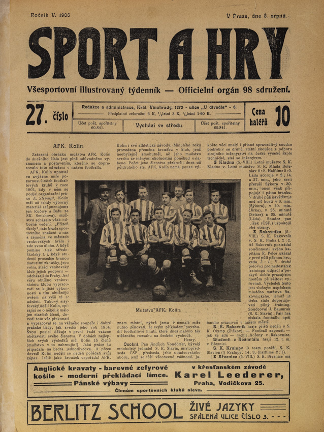 Noviny Sport a Hry, č. 27, 1906