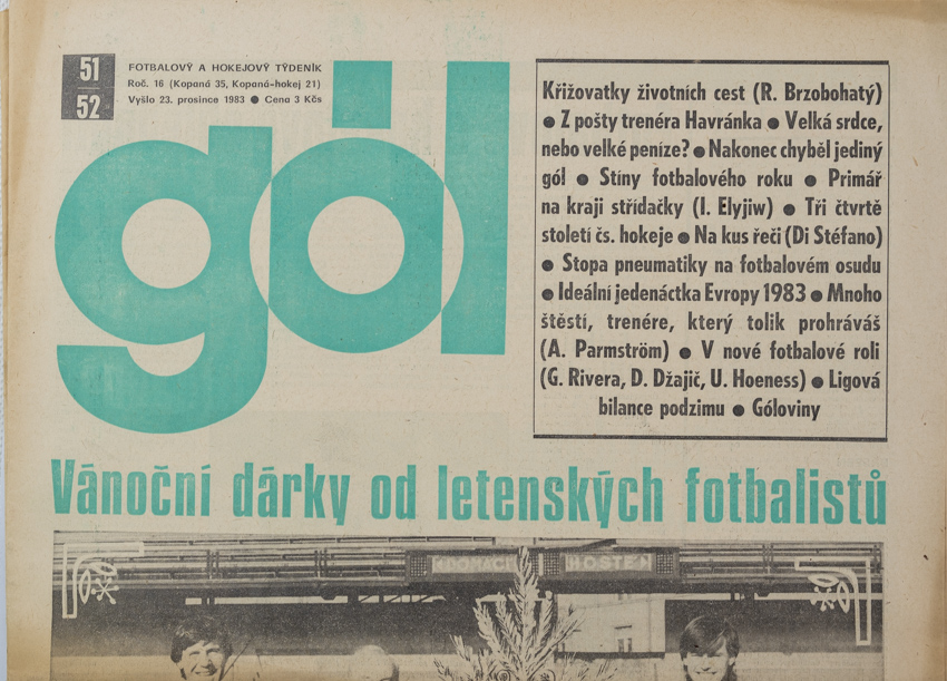 GÓL. Fotbalový a hokejový týdeník, 51 52/35/21/1983