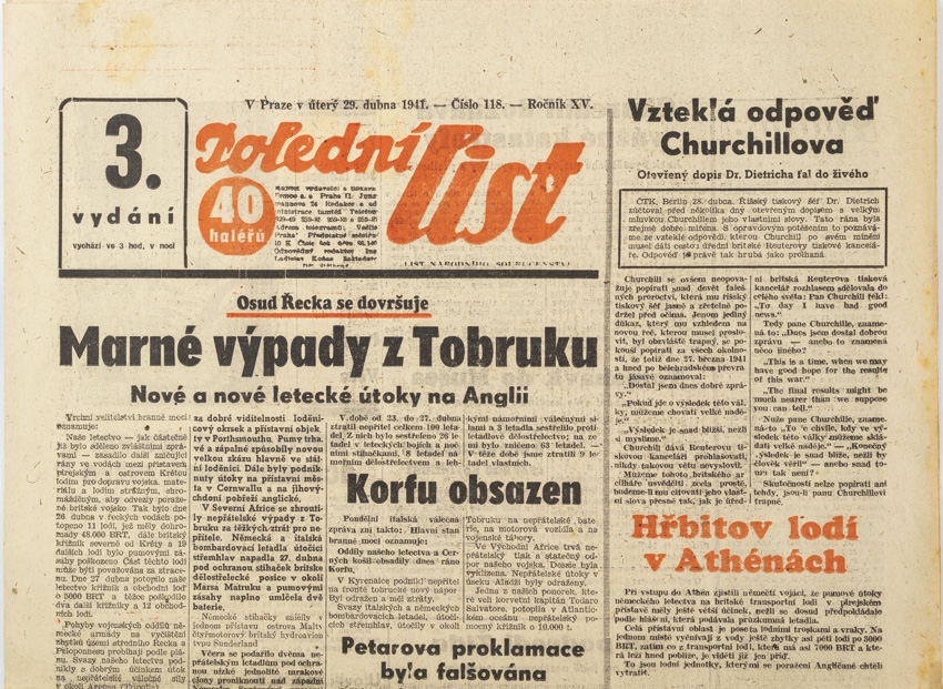Noviny, Polední list, III. vydání, 118/1941