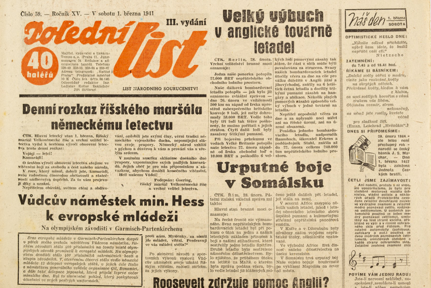 Noviny, Polední list, III. vydání, 59/1941