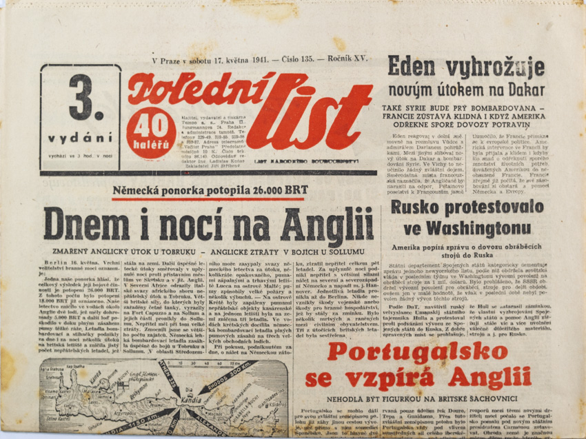 Noviny, Polední list, III. vydání, 135/1941