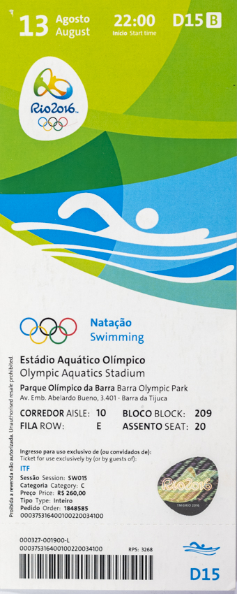 Vstupenka OG Rio 2016, Olympic Aquatics Stadium, Swimming