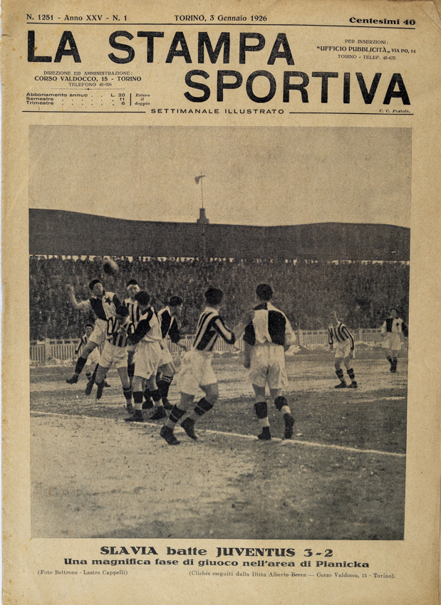 Časopis La Stampa Sprtiva, Slavia batte Juventus 3:2, 1926