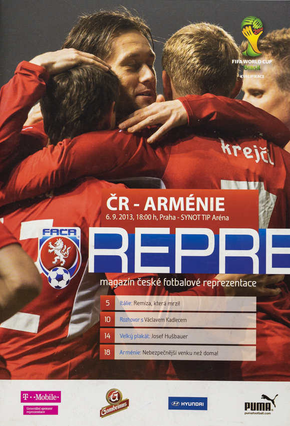 Program fotbal , Česká rep. v. Arménie, 2013