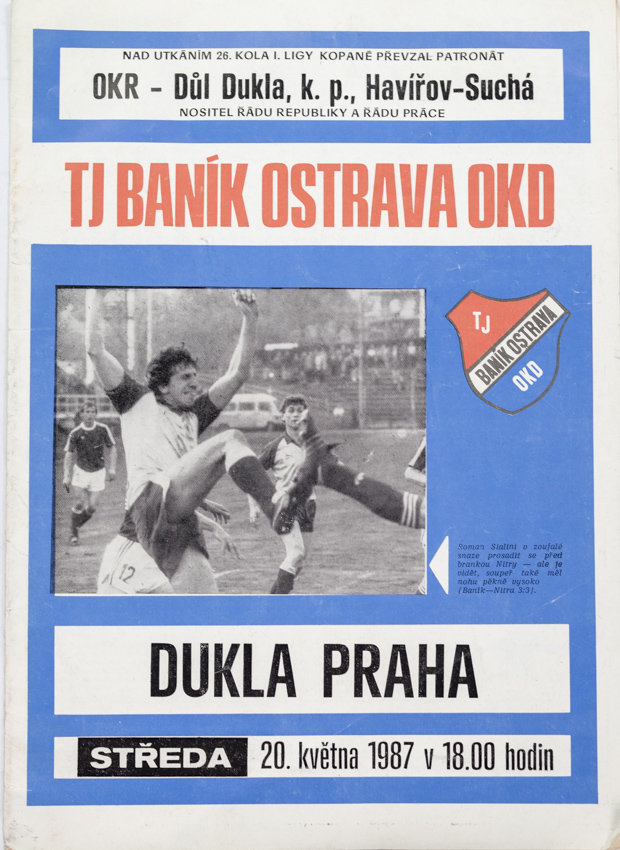 Program FC Banik Ostrava vs. Dukla Praha , 1987