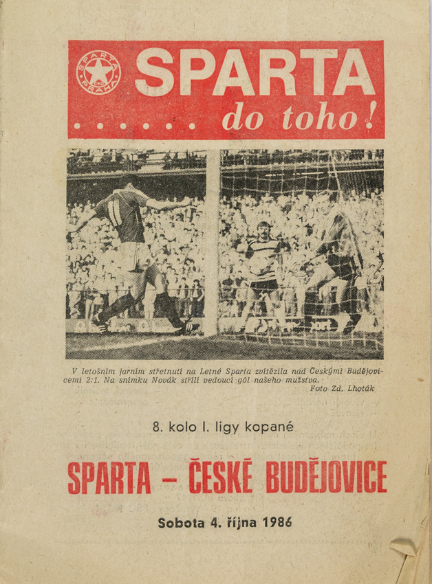 Program fotbal, Sparta Praha v. České Budějovice, 1986