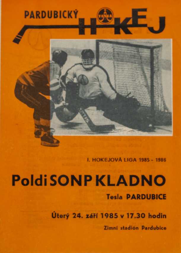 Program hokej, TJ Tesla Pardubice v. SONP Kladno, 1985
