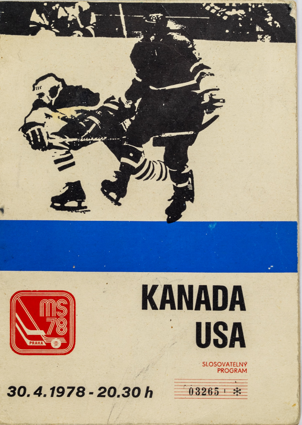 Program utkání Kanada v. USA, MS 1978 Hokej