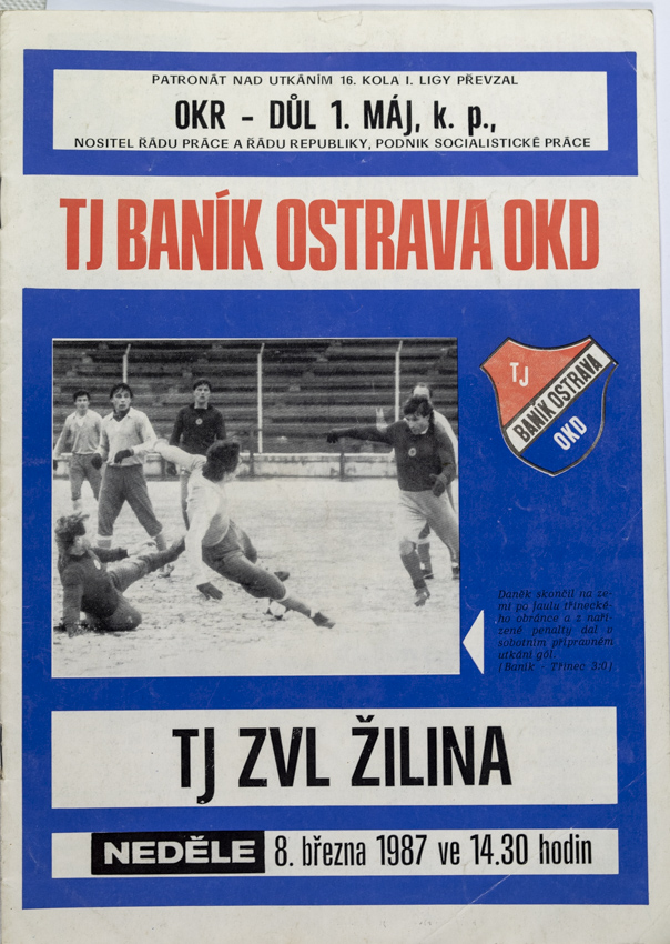 Program TJ Baník Ostrava vs. TJ ZVL Žilina, 1987