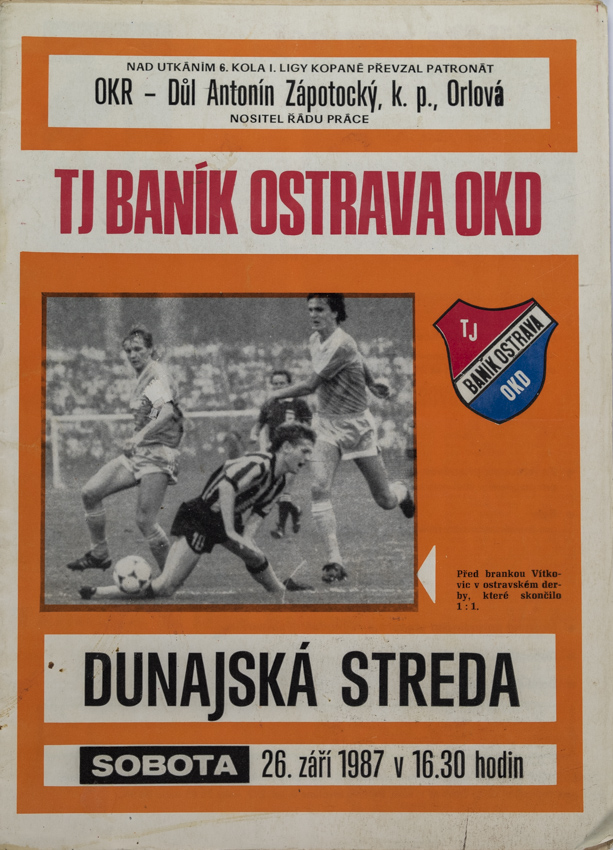 Program TJ Baník Ostrava vs. Dunajská Streda, 1987