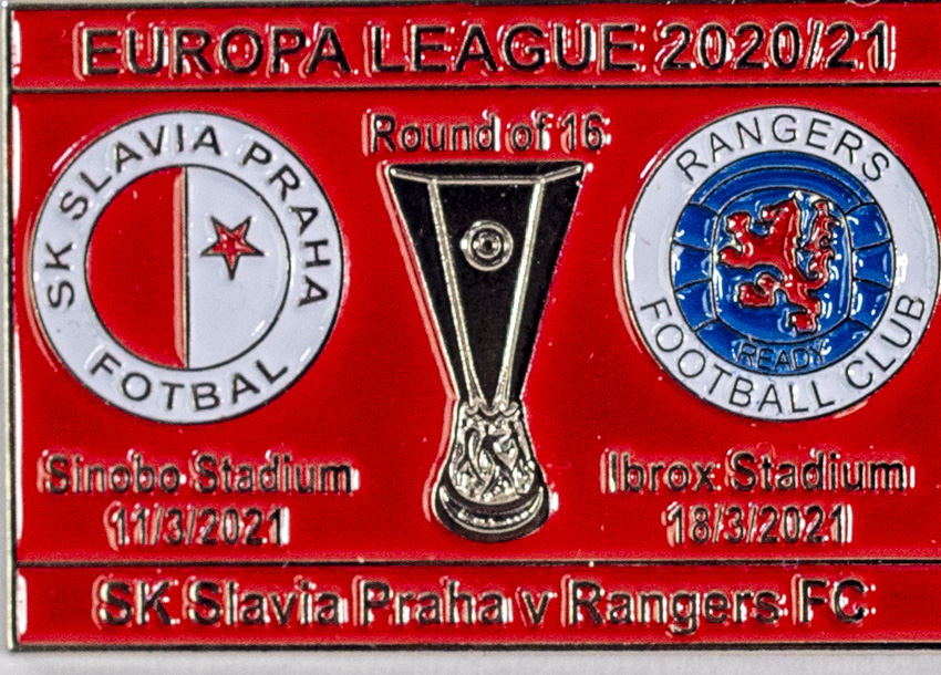 Odznak smalt Europa League 2020/21, Slavia v. Rangers FC R16, red