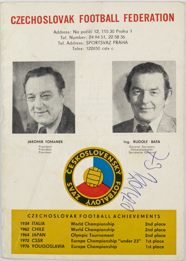 Brožura Czech football federation, 1980