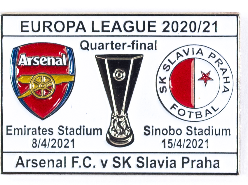 Odznak smalt Europa League 2020/21, Slavia v. Arsenal FC R8, whi