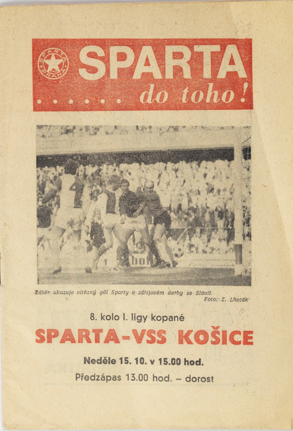 Program fotbal, Sparta Praha v. VSS Košice, 1978