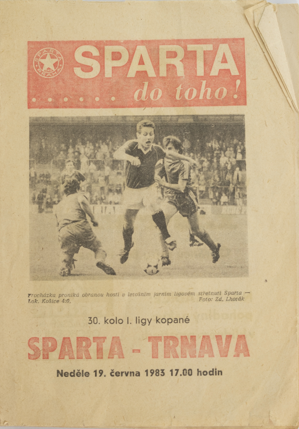 Program fotbal, Sparta ČKD Praha v. TAZ Trnava, 1983