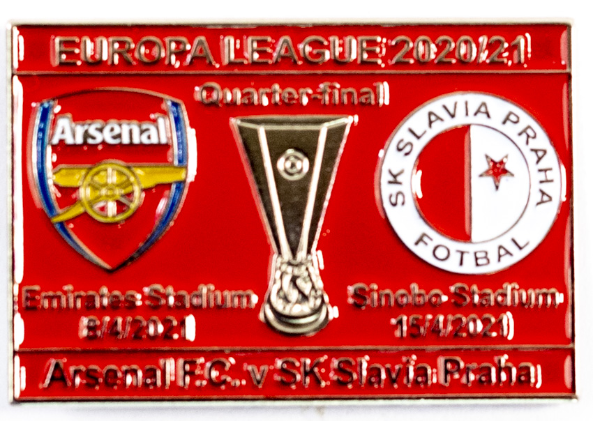 Odznak smalt Europa League 2020/21, Slavia v. Arsenal FC R8, red