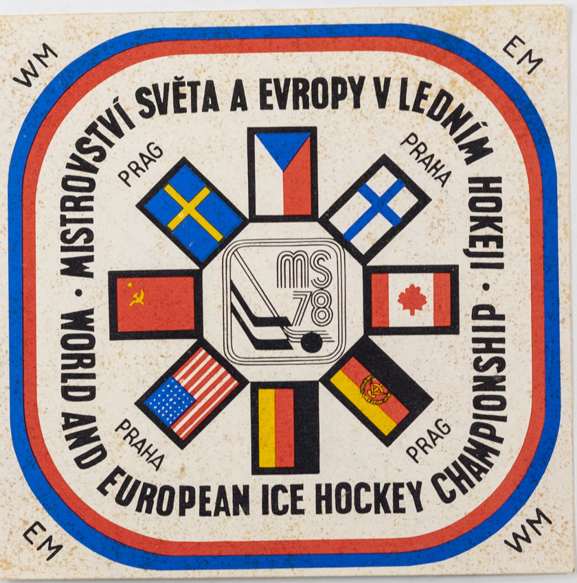 Samolepka 1978, MS Hokej Praha , bílá II