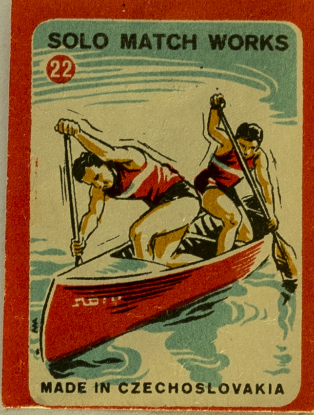 Zápalková nálepka, Solo, Canoe, 1958