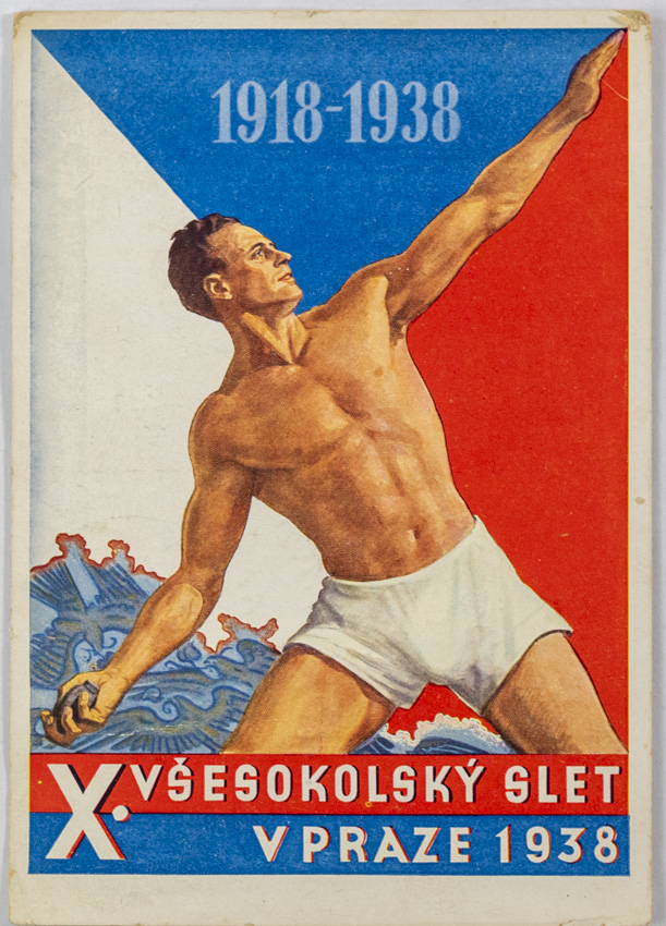 Dopisnice - Sokol, X. Všesokolský slet 1918-1938, razítko
