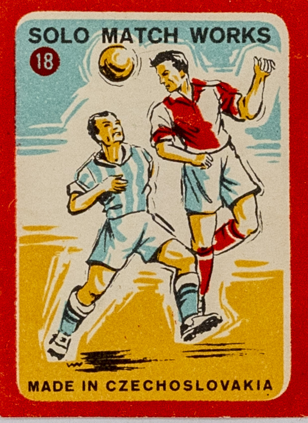 Zápalková nálepka, Fotbal, 1958