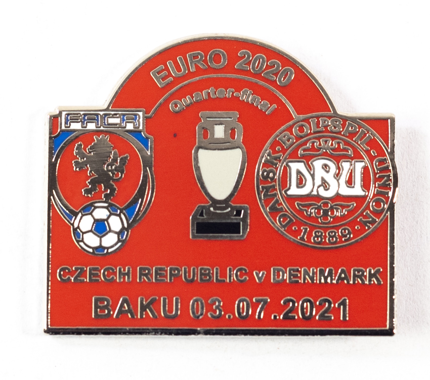Odznak, Euro 2020, Czech republic v. Dennmark, Baku, 2021, red