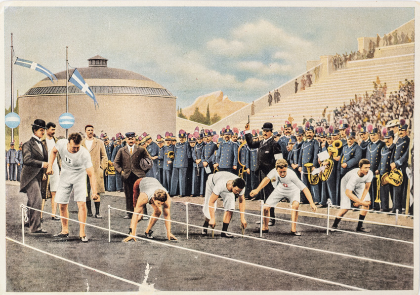 Kartička Olympia 1936, Berlin. Olympia - Athen 1896