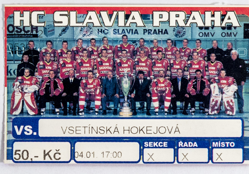 Vstupenka, HC Slavia Praha v. Vsetínská hokejová