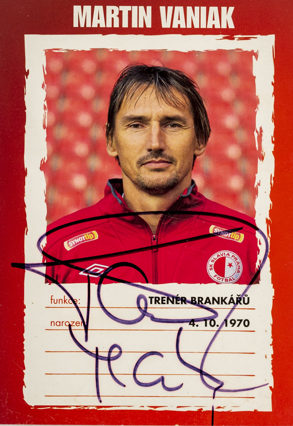 Podpisová karta, Martin Vaniak, Slavia Praha, autogram