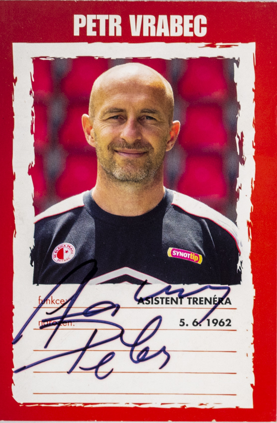 Podpisová karta, Petr Vrabec, Slavia Praha, autogram