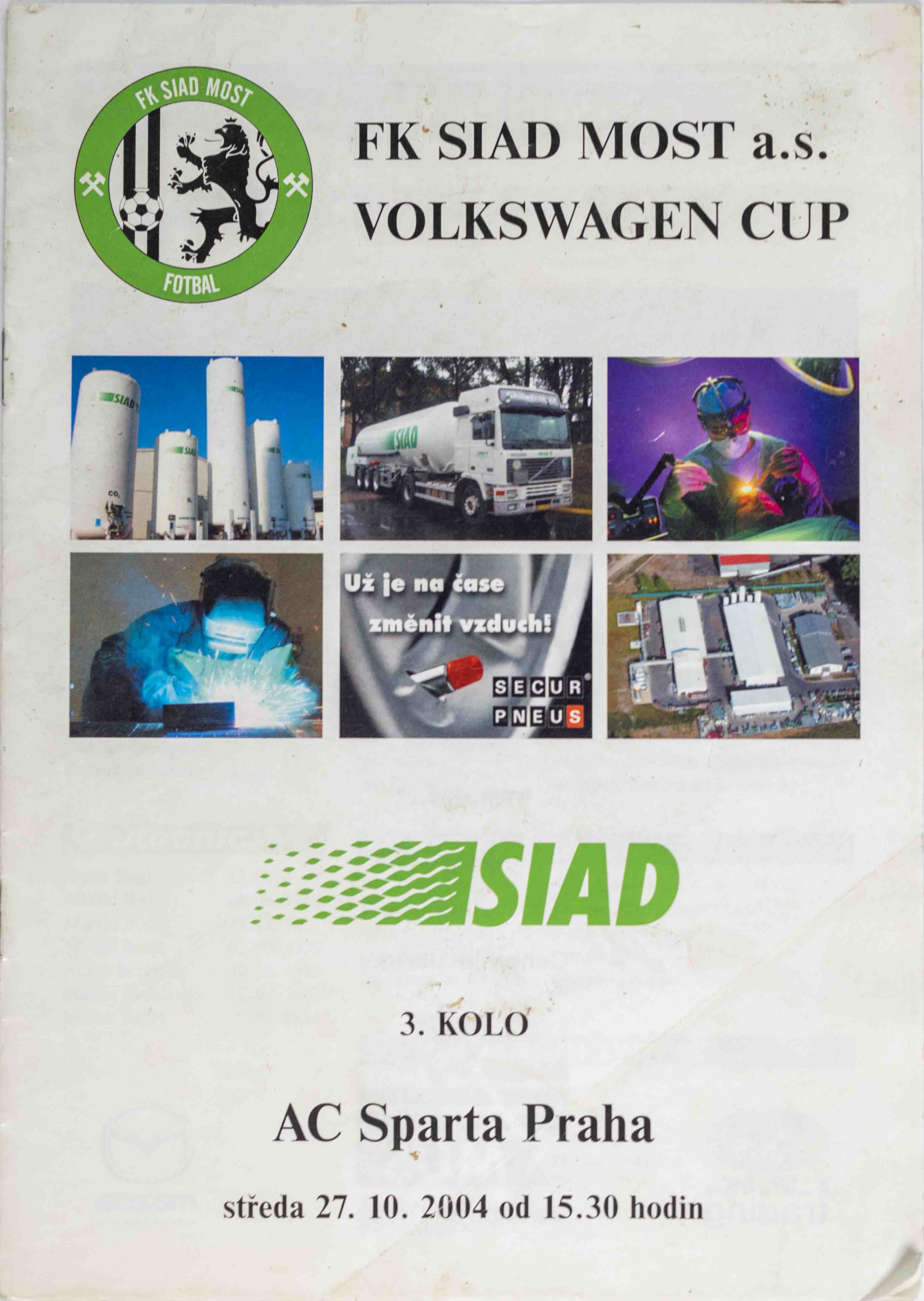 Program fotbal, FK Siad Most v. AC Sparta Praha , 2004