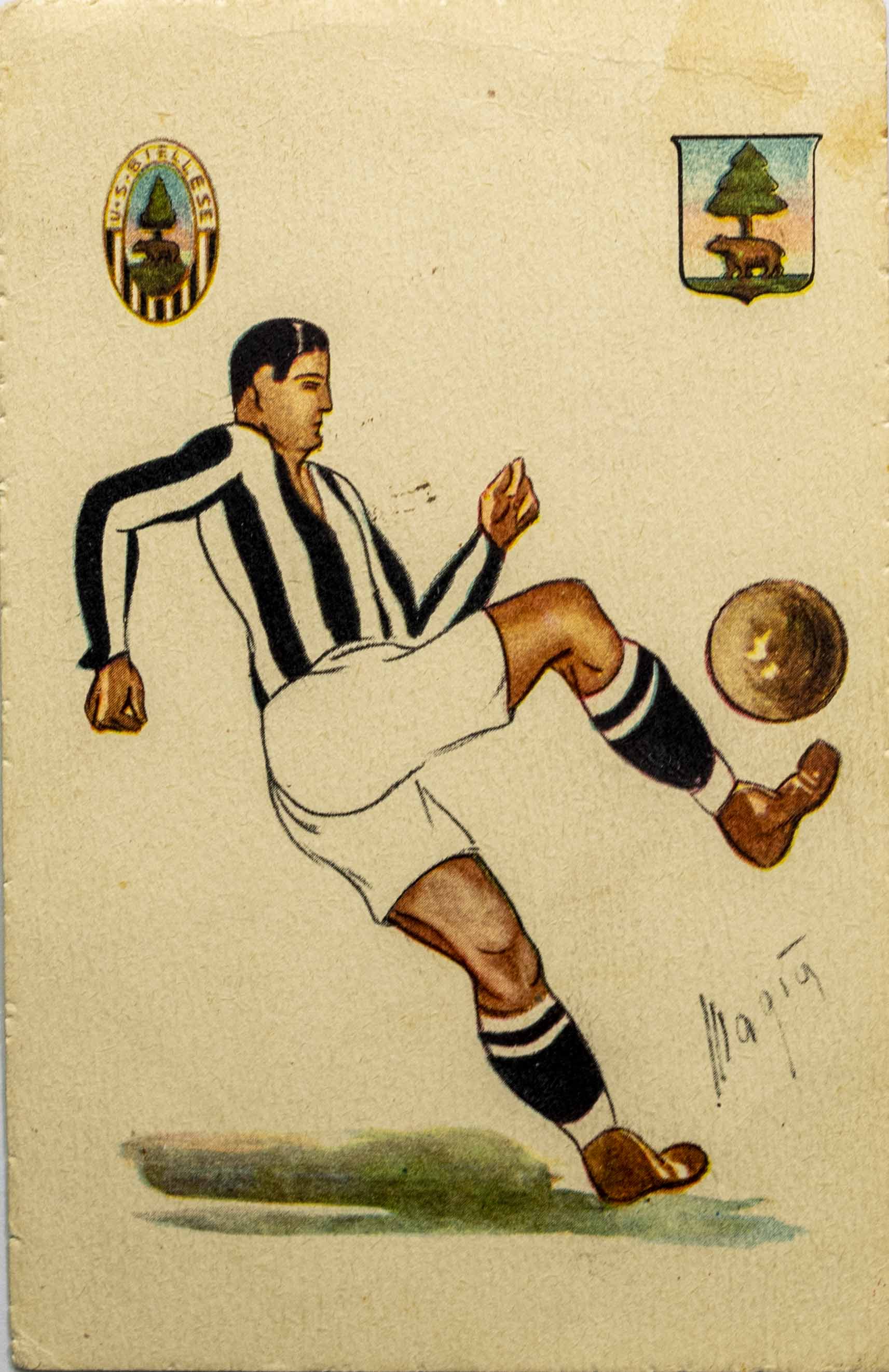 Pohlednice humor - fotbal - Unione Sportiva Biellese, 1919