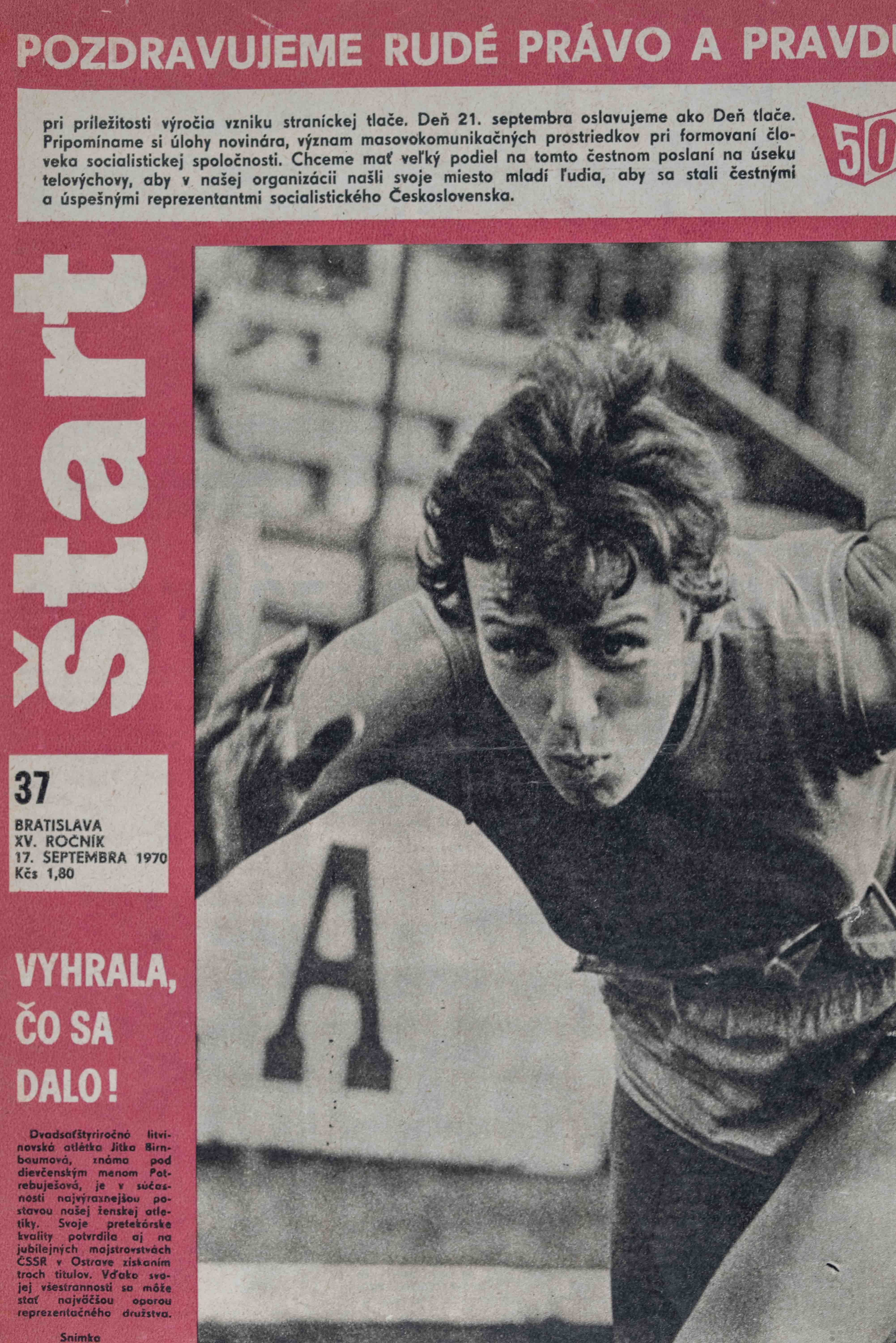 Časopis ŠTART, ročník XV, 17.IX. 1970, číslo 37