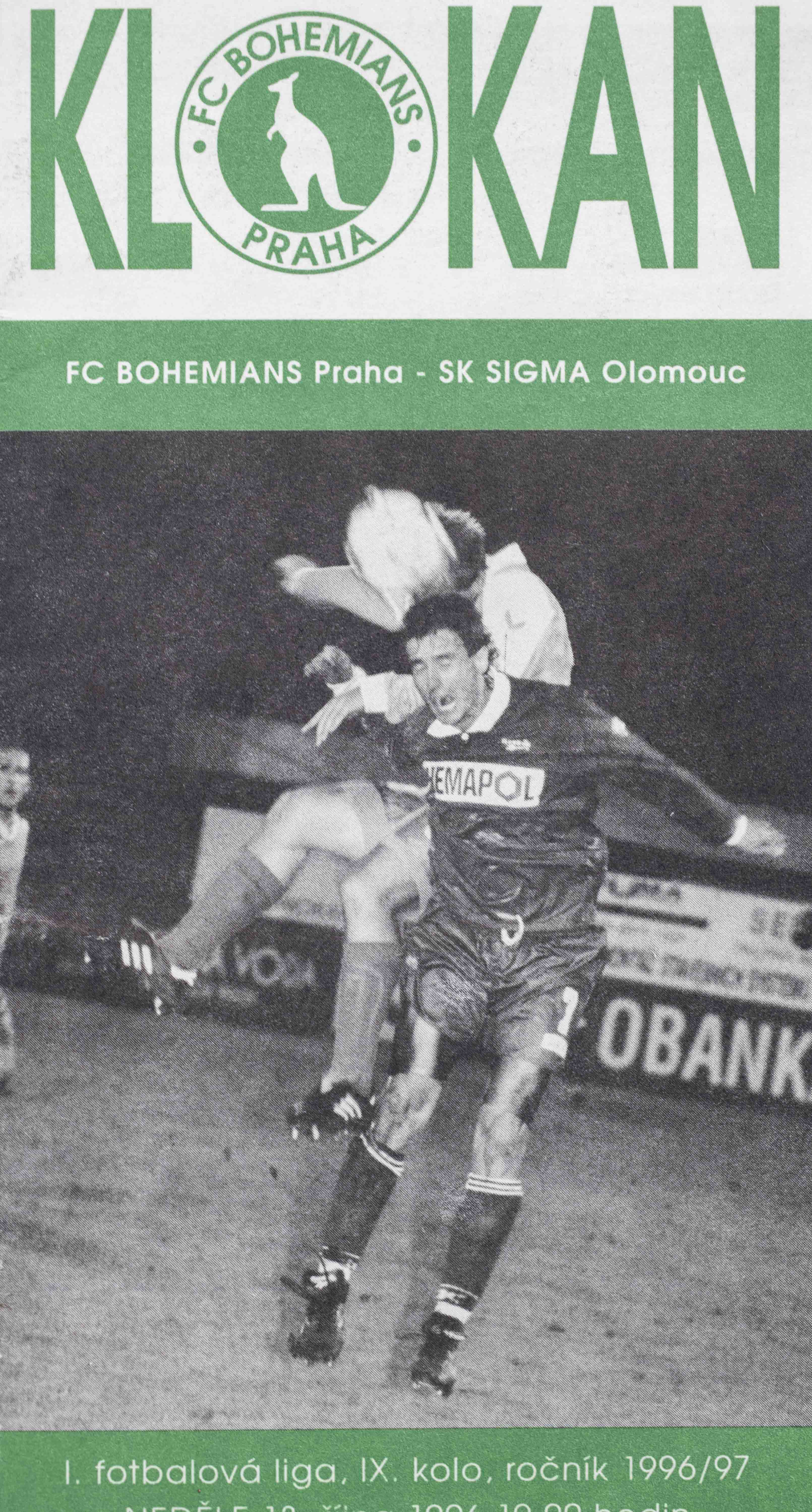 Program Klokan, FC Bohemians Praha v. SK Sigma Olomouc, 1996/97