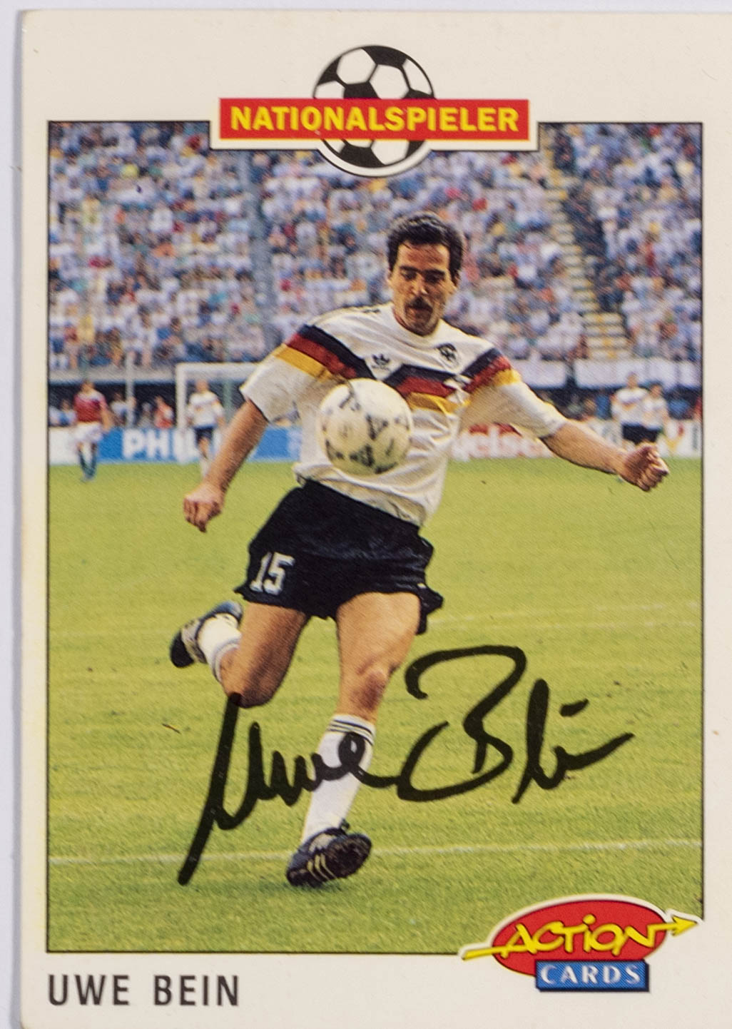 Kartička fotbal, Uwe Bein, autogram