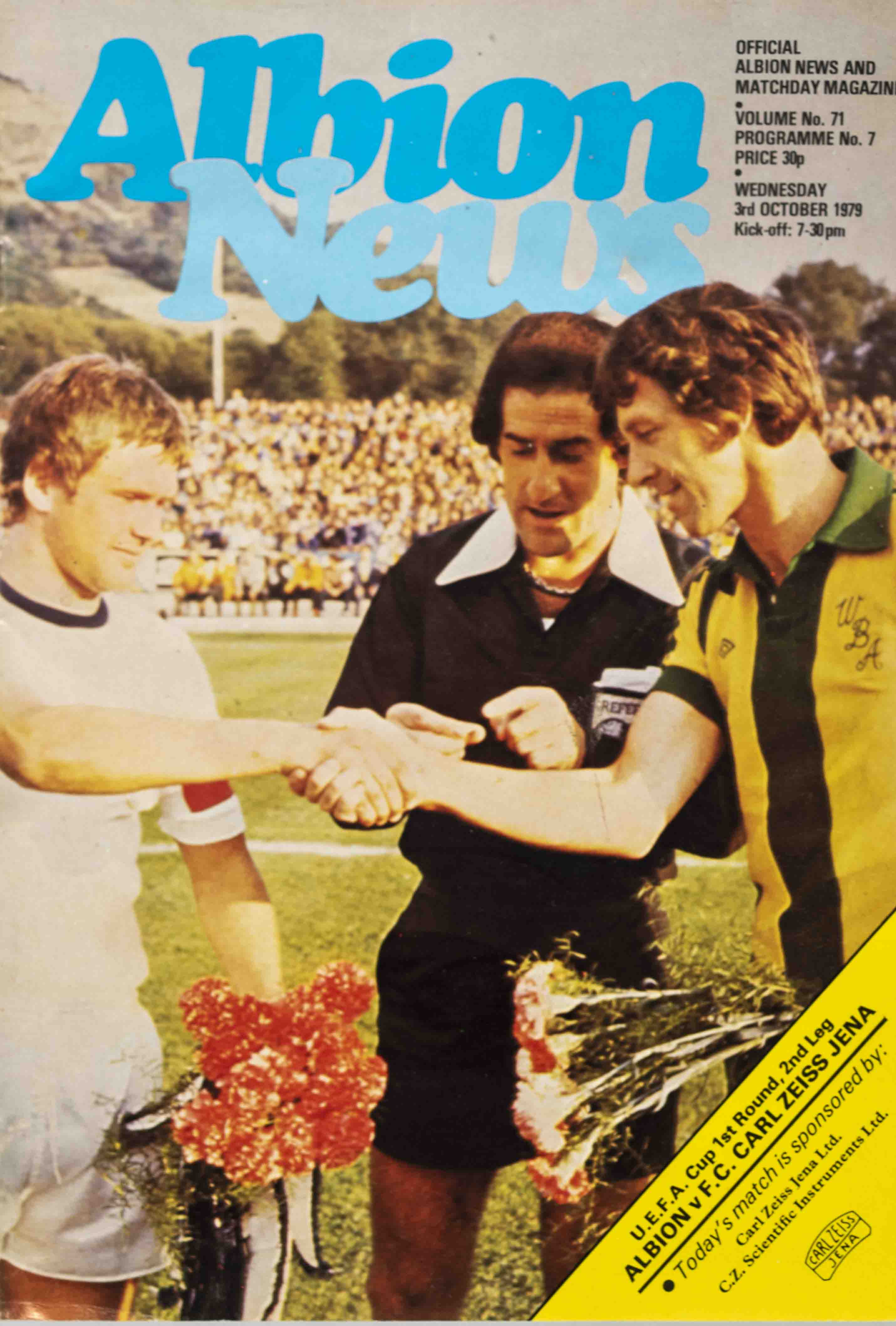 Program, Albion F.C. v. Carl Zeiss jena, EUFA, 1979
