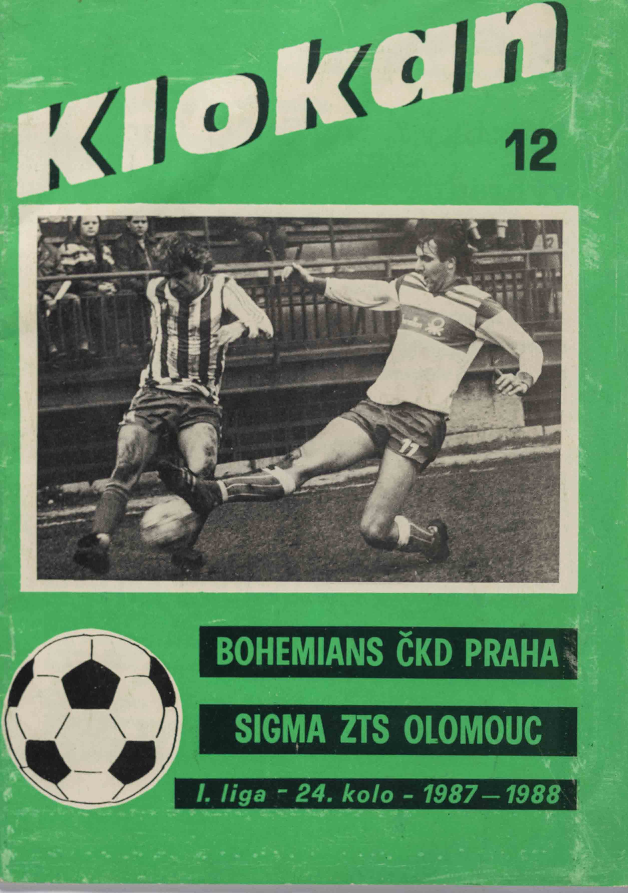 Program Klokan, Bohemians vs. Sigma Olomouc, 1987/1988 (12)