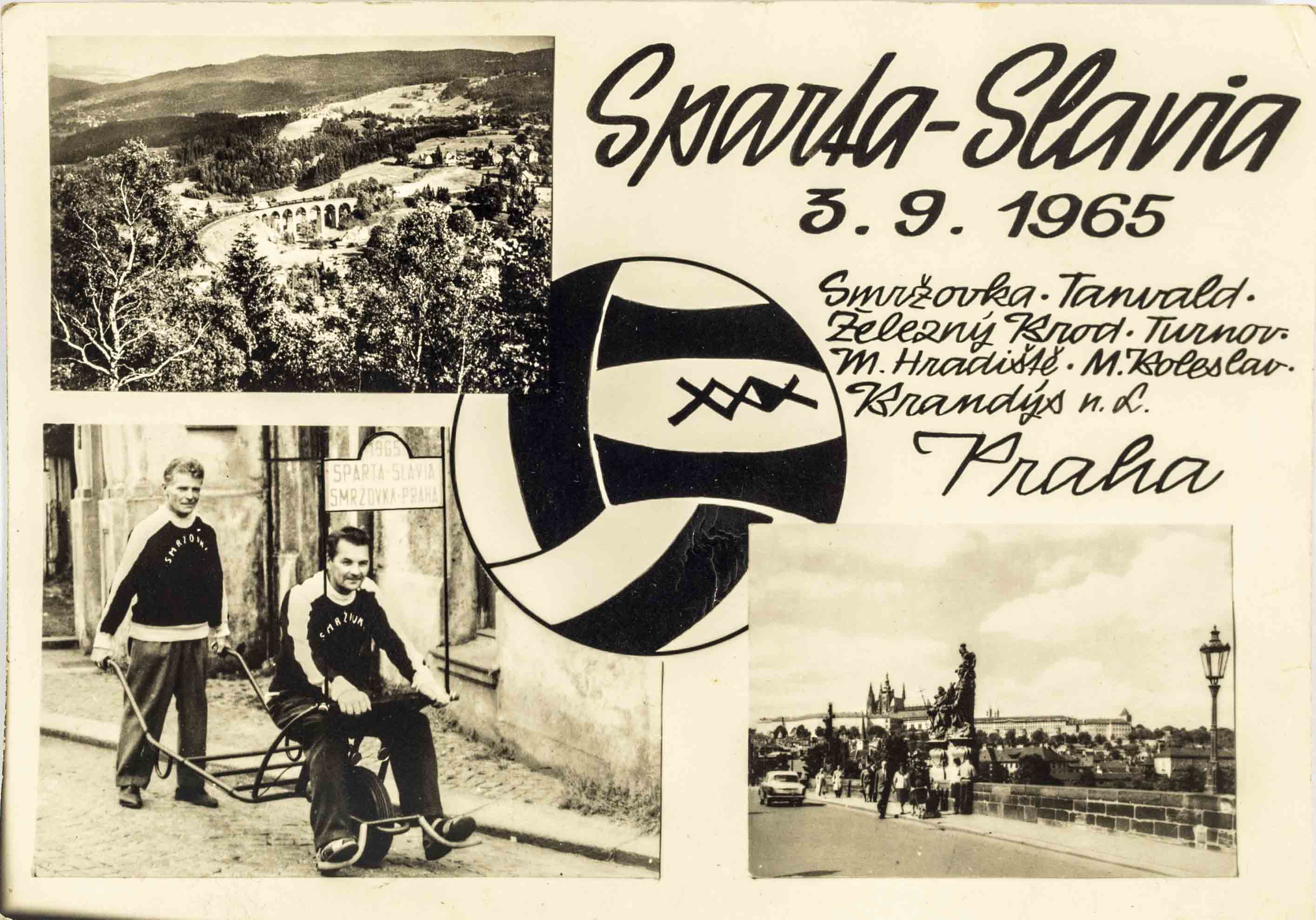Pohlednice SPARTA - SLAVIA Smržovka Praha 3.9.1965 IV