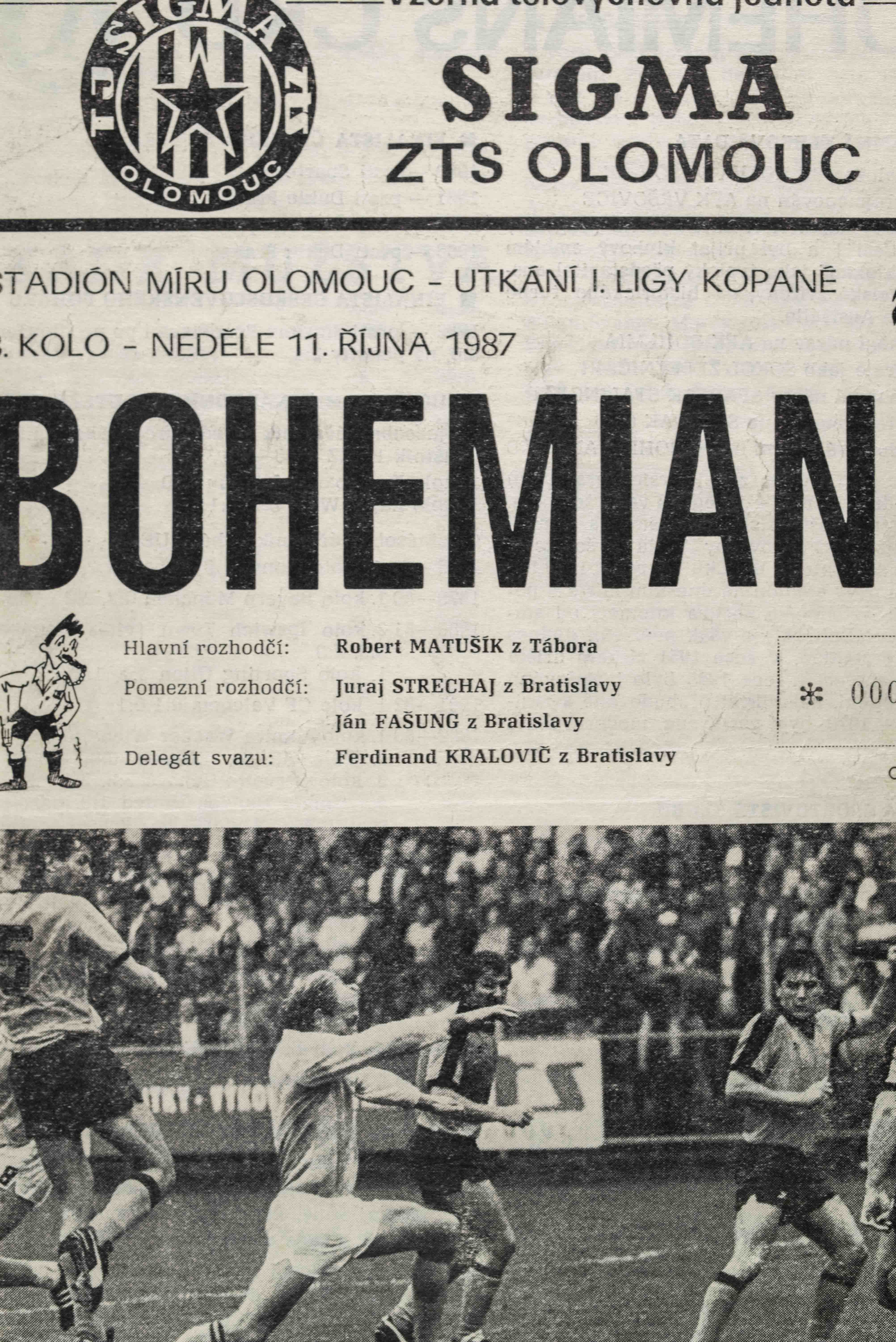 Program Sigma ZTS Olomouc v. Bohemians Praha, 1987