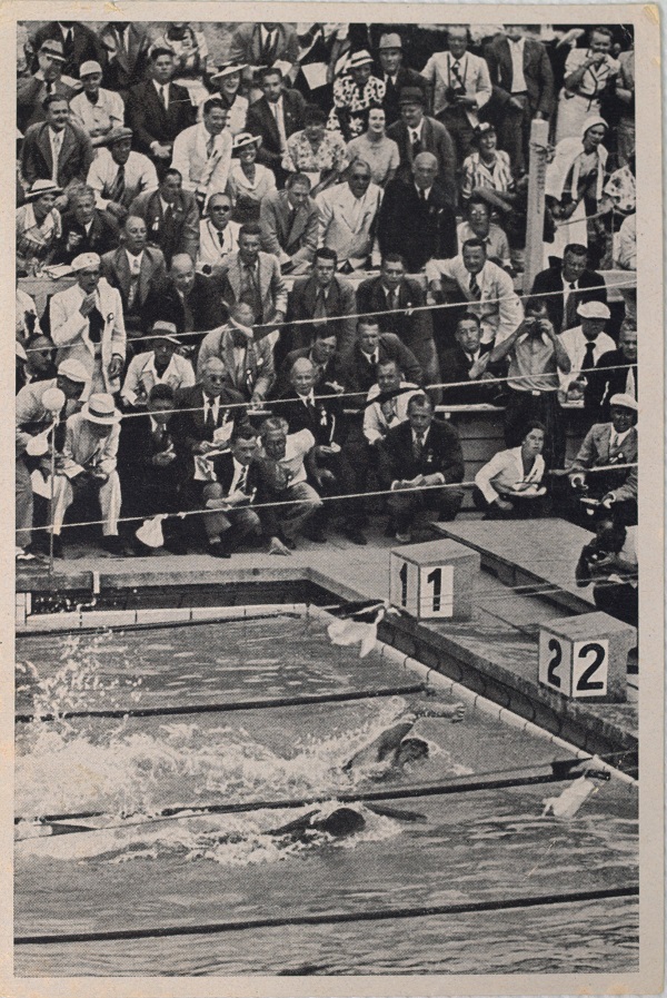 Kartička Olympia 1936, Berlin. 400 m plavání