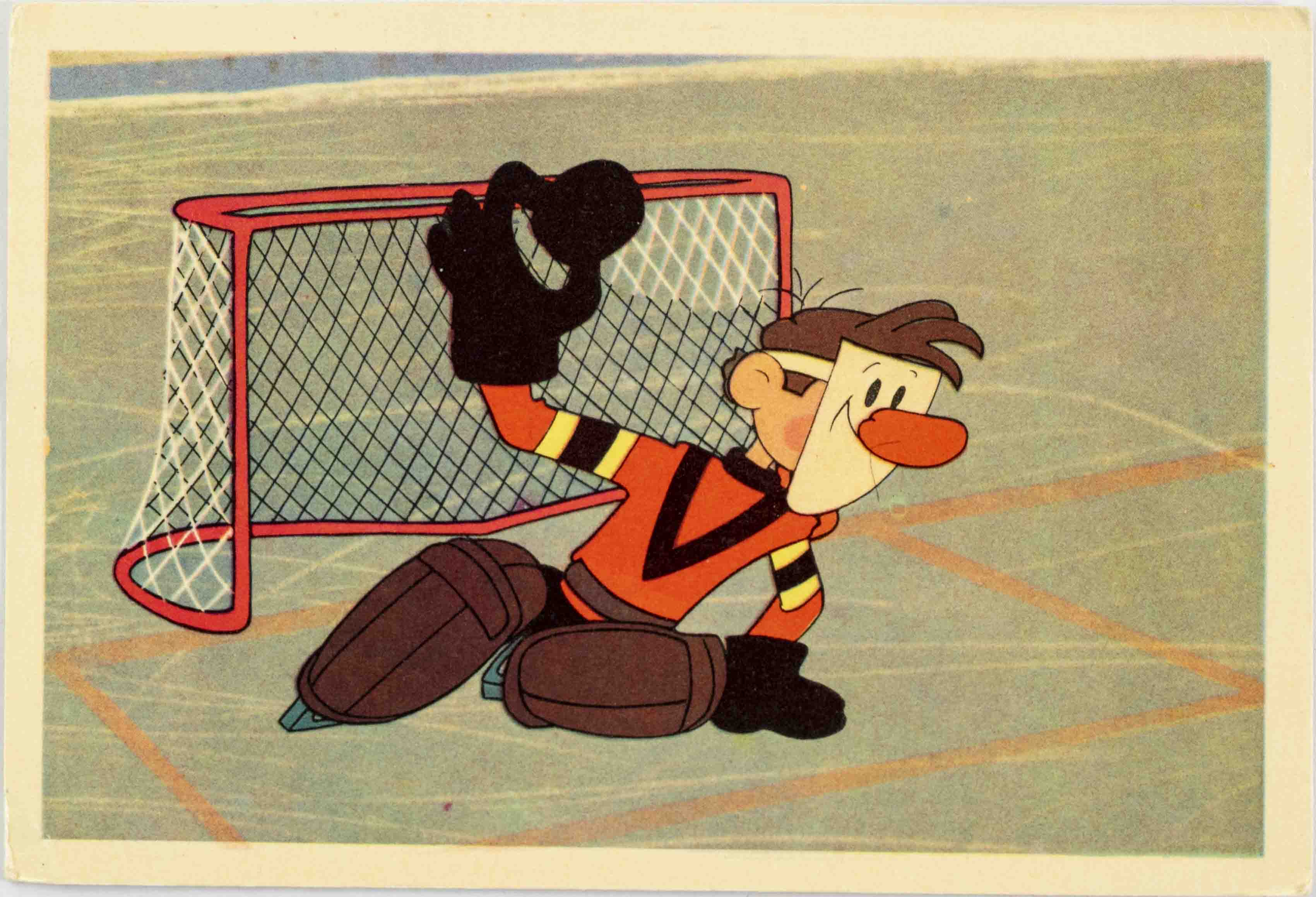 Pohlednice humor - Hokej, V brance