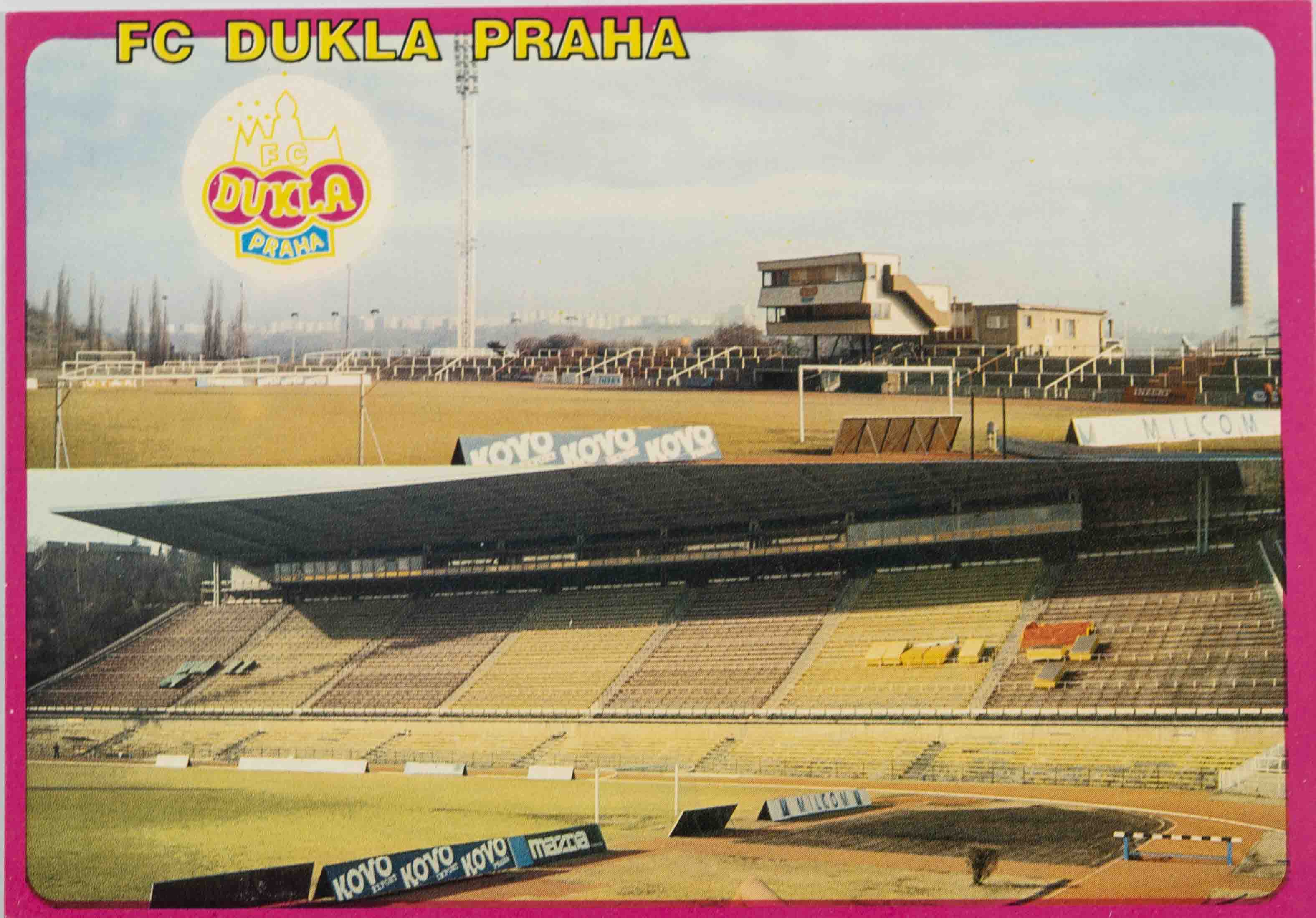 Propagační karta, stadion FC Dukla Praha